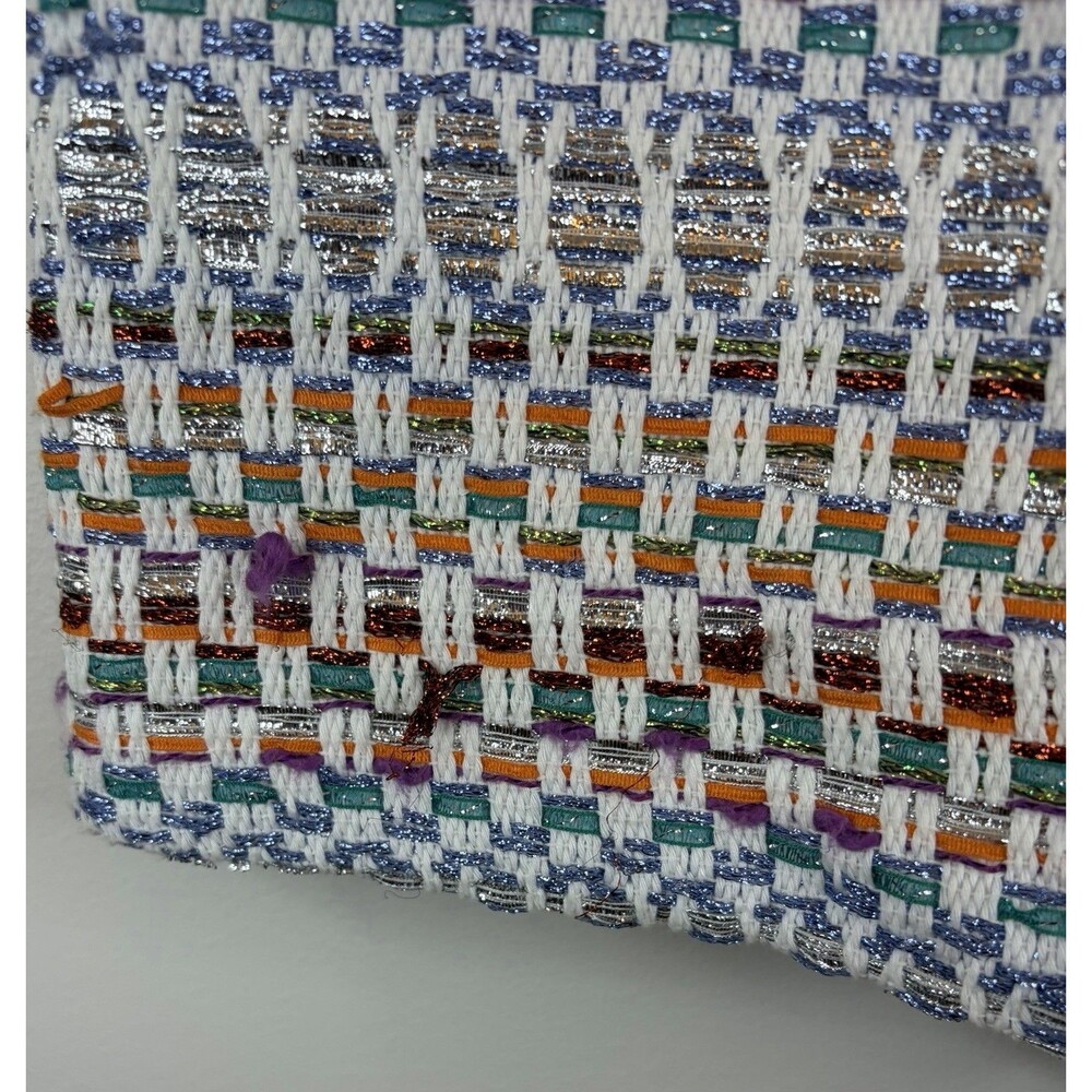 RAMY BROOK Bentley Multicolor Metallic Tweed Shorts 8 High Rise  Fringe Side Zip - Picture 14 of 16
